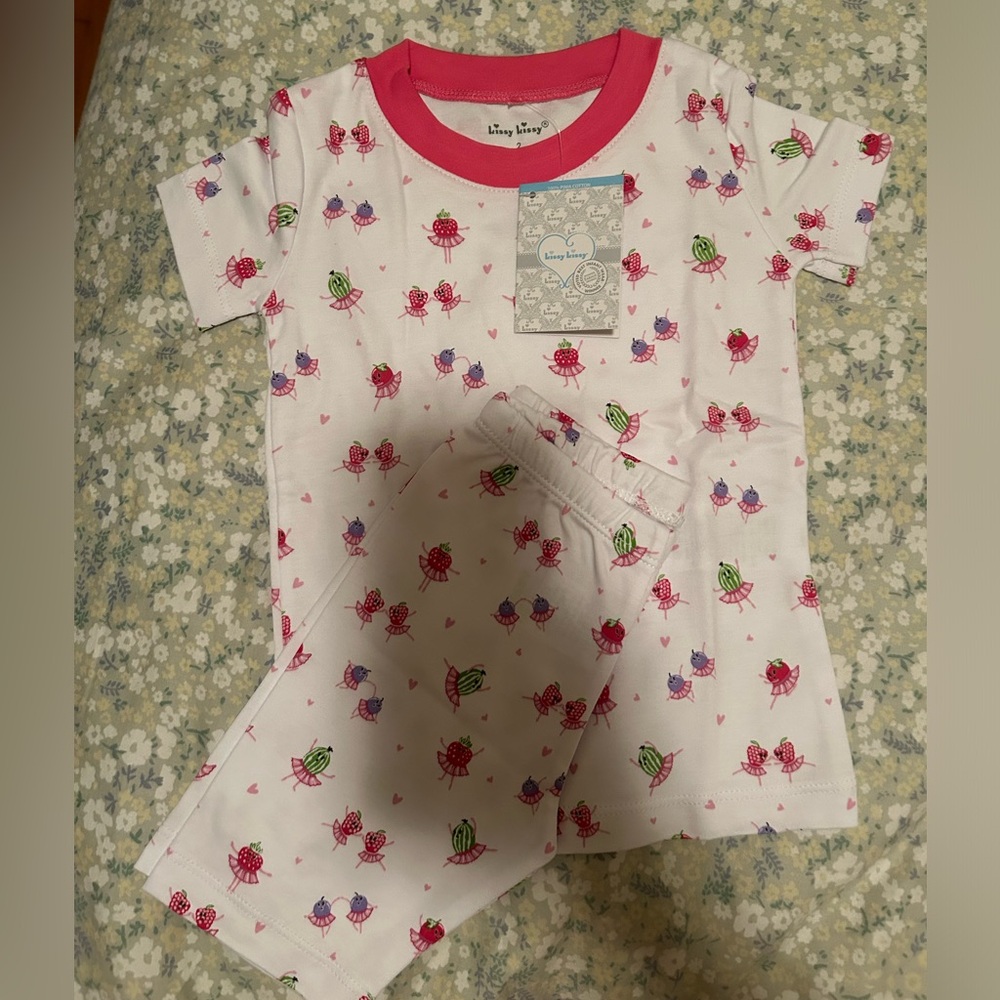 Kissy kissy Pima cotton berry ballet pjs